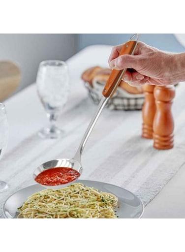 Steel Laddle With Wooden Handle