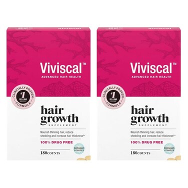 VIVISCAL Woman Hair Growth Nourish Thinning Hair Increase Hair Thickness 180 Counts Pack Of 2