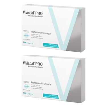VIVISCAL PRO Unisex Hair Growth Nourish Thinning Hair Increase Hair Thickness 180-Counts Pack Of 2