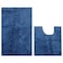 Polyester Bathroom Mat Set (2 Pc., Denim Blue)