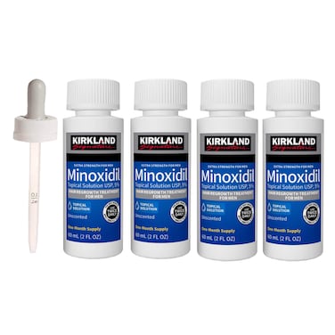 4-Pack Minoxidil 5% Extra Strength Hair Regrowth Solution &ndash; 60ml Bottles