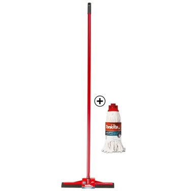 Tonkita Cotton Mop with Stick &amp; Wiper (33 cm)