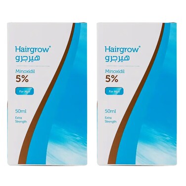 Dar-Al-Dawa Hairgrow 5% Minoxidil 50 ML Combat Hair Loss and Thinning (Pack Of 2)