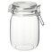 Jar With Lid, Clear Glass, 1 L