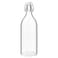 Bottle With Stopper, Clear Glass, 1 L