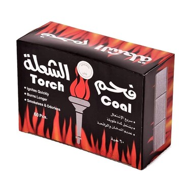 Silver Torch Coal 60pcs In Box-Ignites Quickly-Burns Longer- Smokeless &amp; Odorless Coal