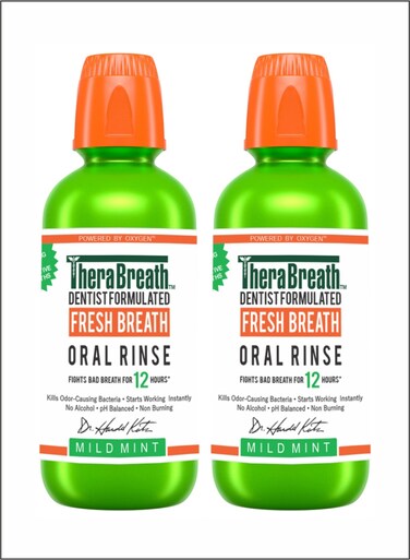 Fresh Breath Oral Rinse  Mild Mint, Pack of 2 for Continuous Fresh Breath
