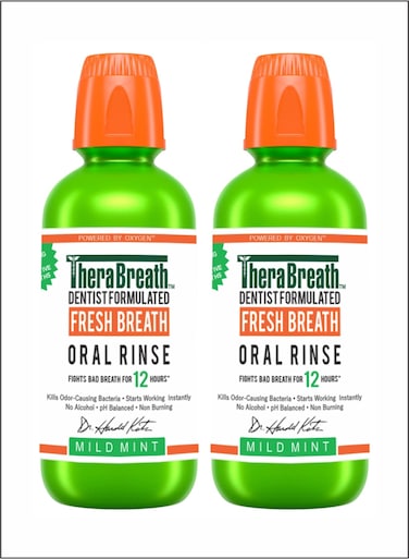 Fresh Breath Oral Rinse  Mild Mint, Pack of 2 for Continuous Fresh Breath