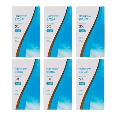 Dar-Al-Dawa Hairgrow 5% Minoxidil 50 ML Fight Hair Loss and Boost Regrowth (Pack of 6)