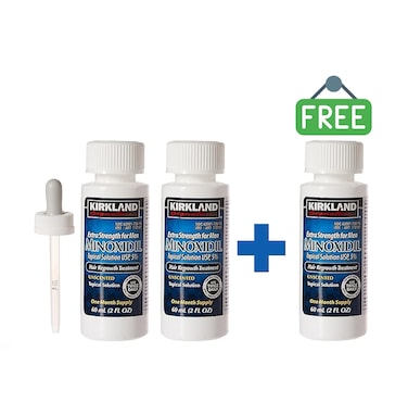 Minoxidil Buy 2 Get 1 Free 5% Extra Strength Hair Regrowth Bottles 60ml