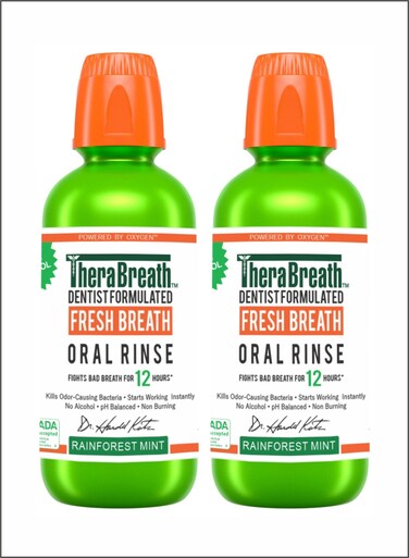 Fresh Breath Oral Rinse  Rainforest Mint, Pack of 2 for LongLasting Fresh Breath