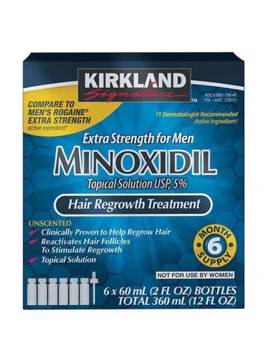 Minoxidil 5% Hair Regrowth Solution &ndash; 6-Pack of 60ml Bottles for Stronger, Healthier Hair