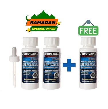 Minoxidil Buy 2 Get 1 Free 5% Extra Strength Hair Regrowth Bottles 60ml