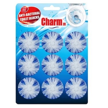 Charmm Antibacterial Toilet Block Set (Blue, 9 Pc.)