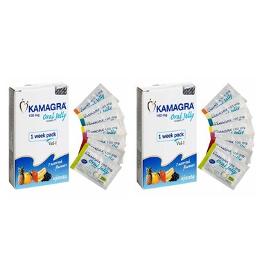Pack Of 2 Kamagra Oral Jelly 2 Week Pack 14X5Gm Sachets (100Mg)