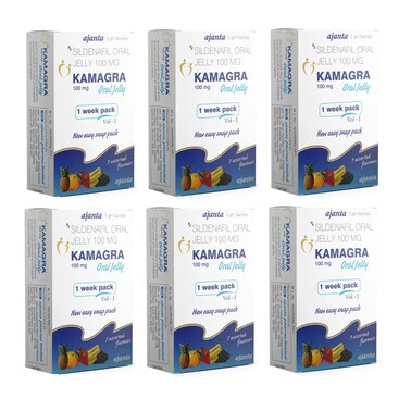 Pack Of 6 Kamagra Oral Jelly (Sildenafil) Improves Stamina