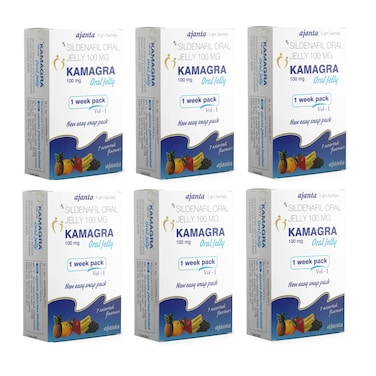 Pack Of 6 Kamagra Oral Jelly (Sildenafil) Improves Stamina