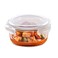 Borosil Klip-N-Store Round Glass Storage Container With Air Tight Lid Food Storage Container Microwave Safe Container 620 Ml