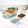 Borosil Stainless Steel Lunch Box Set Of 2 Leak-Proof Lunch Boxes With Green Lids Rectangular Lunch Containers For School &amp; Office 800 Ml &amp; 200 Ml