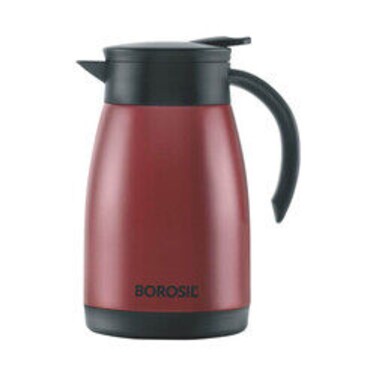 Borosil Vacuum Insulated Stainless Steel Teapot Flask Vacuum Insulated Coffee Pot Red - 750 Ml 750 ml