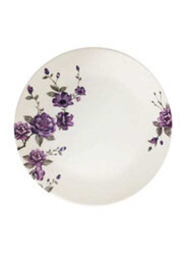 Dinewell 7.5-Inch Blossom Melamine Side Plate Dwhp3090Bl White/Purple 7.5 inch