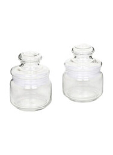 Ocean Glass Pop Jar With Lid Set 325Ml 2 Piece Clear