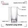 Ocean Pyramid Long Drink Glass Set Of 6 High Ball Glass Water Juice Cocktail 380Ml 380 ml