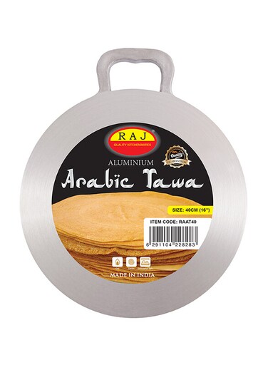 Raj 16-Inch Aluminium Arabic Tawa Raat40 Silver 18 inch