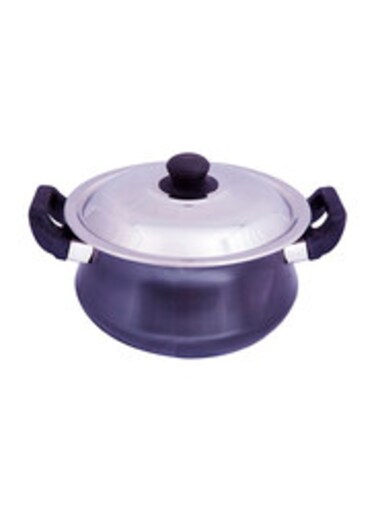 Raj 18Cm Anodized Handi With Lid Bbah02 18X11.5 Cm Black 18 cm