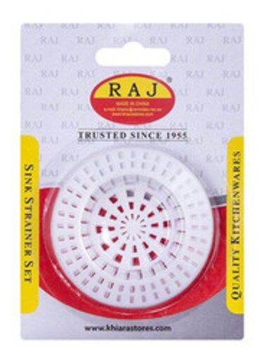 Raj 2-Piece Plastic Sink Strainer Set White