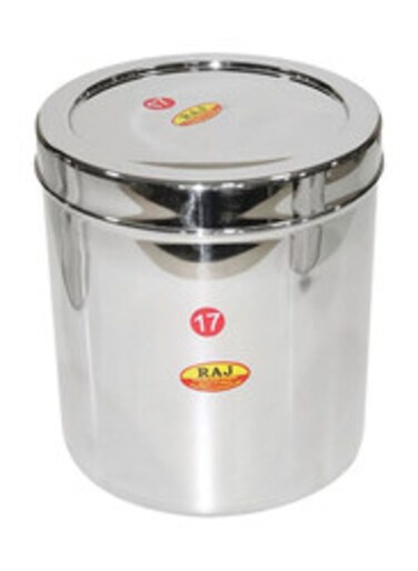 Raj Stainless Steel Storage Container Set With Lid 4 Piece Silver