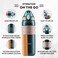 Borosil 560Ml Vacuum Insulated Copper Coated Inner Adventure Sipper Water Bottle B0560Ti01 Green/Beige 560 ml