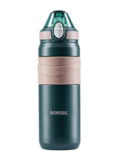 Borosil 560Ml Vacuum Insulated Copper Coated Inner Adventure Sipper Water Bottle B0560Ti01 Green/Beige 560 ml