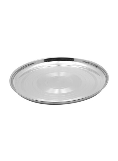 Raj 55Cm Steel Silver Touch Thala Round Dinner Plate Stt024 Silver 45 cm