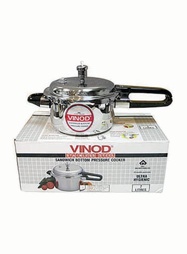 Vinod 2 Ltr Steel Induction Pressure Cooker With Outer Lid Vpc002 Silver 5 Ltr