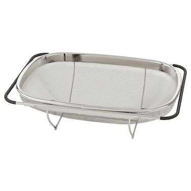 Colander Stainless Steel/Black 34X23 Cm