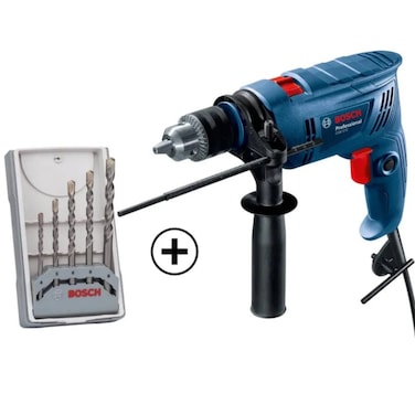 Professional Corded Impact Drill, GSB 570 (570 W) + CYL-3 Drill Bit Set (5 Pc.)