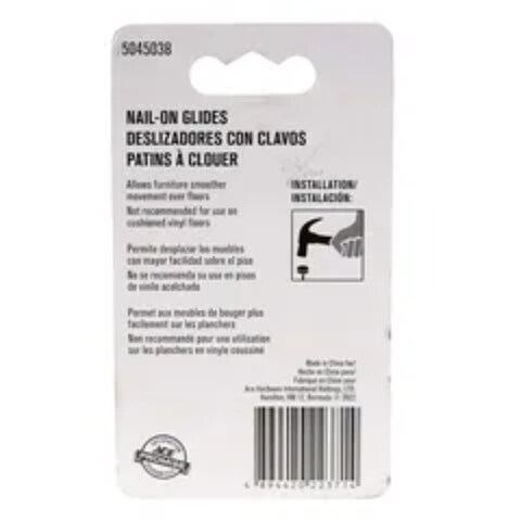 Plastic Base Non-Slip Nail On Glides (2.22 cm)