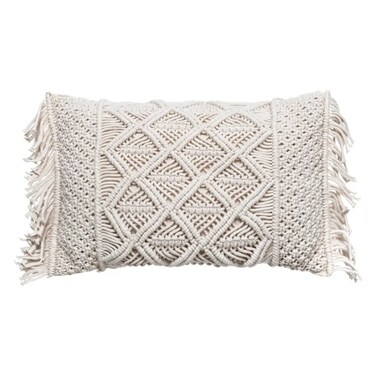 Atmosphera Macram&eacute; Cushion (50 x 13 x 30 cm, Ivory)