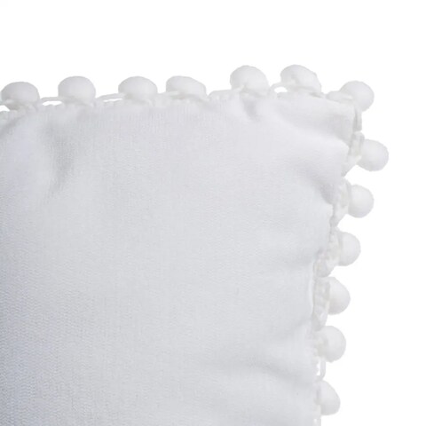 Atmosphera Pom-Pom Cushion (40 x 14 x 40 cm, Ivory)