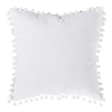Atmosphera Pom-Pom Cushion (40 x 14 x 40 cm, Ivory)