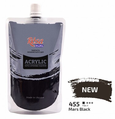ROSA Studio Acrylic Paint in Soft-Pack Mars Black 200ML