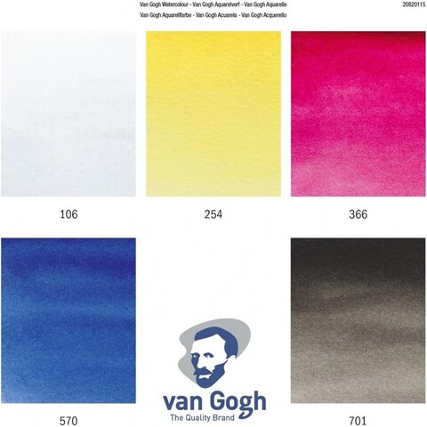 Van Gogh Watercolour Primary Mixing Set   5 X 10 Ml Tubes