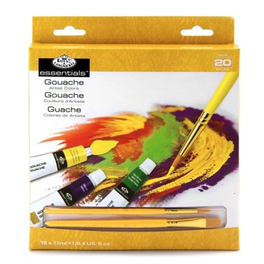 ROYAL &amp; LANGNICKEL Gouache Paint Sets with Brushes - 12ml Set Of 18 Color