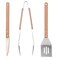 3-Piece Barbecue Tools Set Stainless Steel/Beech
