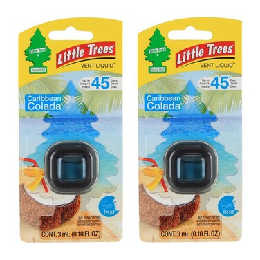 Little Trees Vent Liquid Car Air Freshener Pack Of 2 (3 ml, Caribbean Coloda)