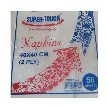 Super Touch 2 Ply Tissue Paper Napkin 40x40cm 50-Pcs Each