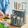 Knife Block Bamboo/Grey-Turquoise