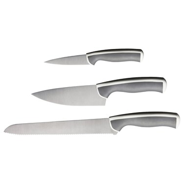 3-Piece Knife Set Light Grey/White