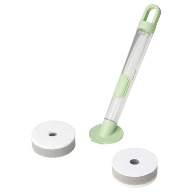 3-Piece Dish Sponge Set W Dispenser Light Green